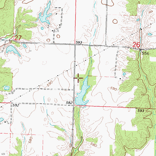 Topographic Map of Lower Springdale School (historical), IL