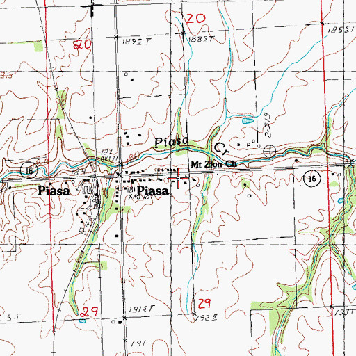 Topographic Map of Mount Zion Church, IL