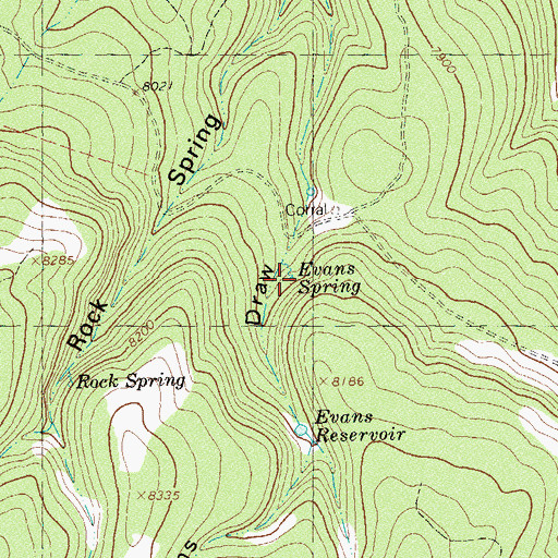 Topographic Map of Evans Spring, CO