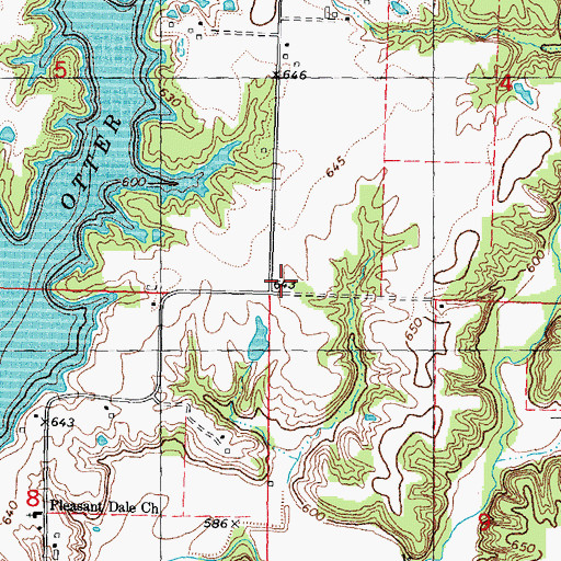 Topographic Map of Pleasant Hill School (historical), IL