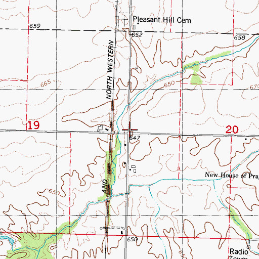 Topographic Map of Pleasant Hill School (historical), IL