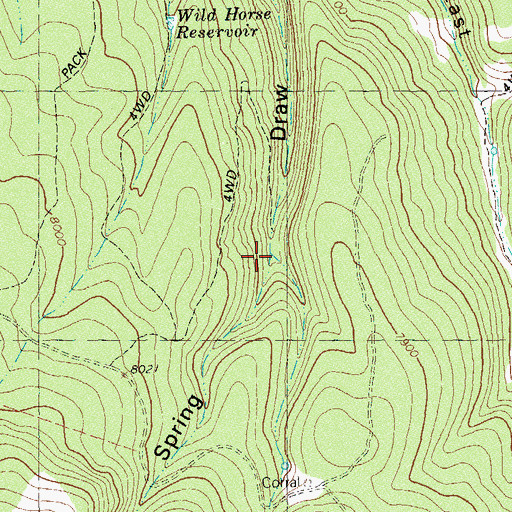 Topographic Map of Evans Draw, CO