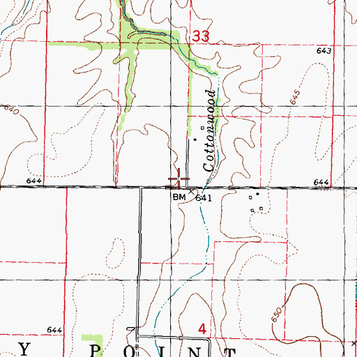 Topographic Map of Pleasant Point School (historical), IL