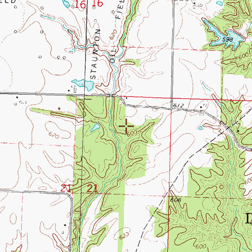Topographic Map of Pleasant Ridge School (historical), IL