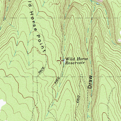 Topographic Map of Wild Horse Reservoir, CO