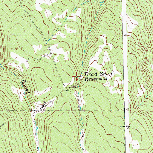 Topographic Map of Dead Snag Reservoir, CO