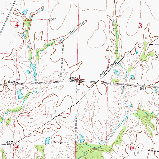 Topographic Map of Smalleytown School (historical), IL