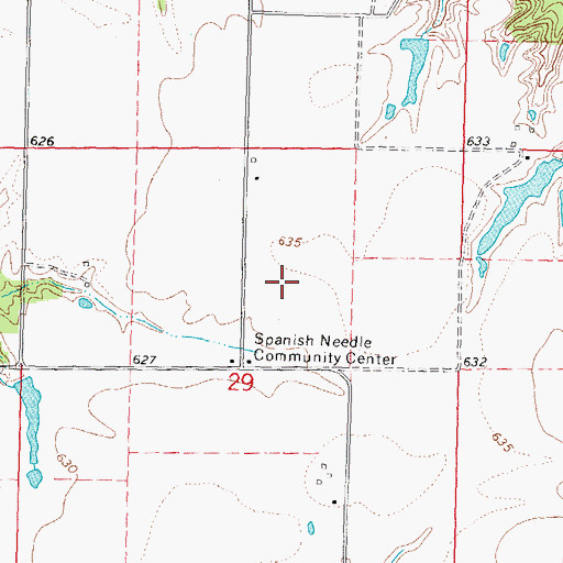 Topographic Map of Spanish Needle School (historical), IL