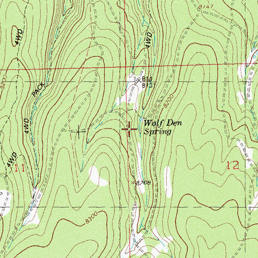 Topographic Map of Wolf Den Spring, CO