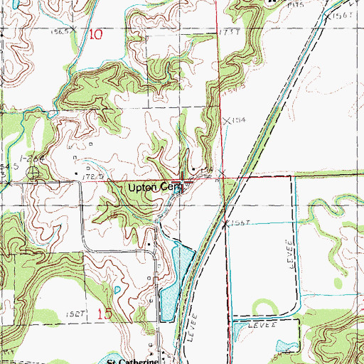 Topographic Map of Upton Family Cemetery, IL