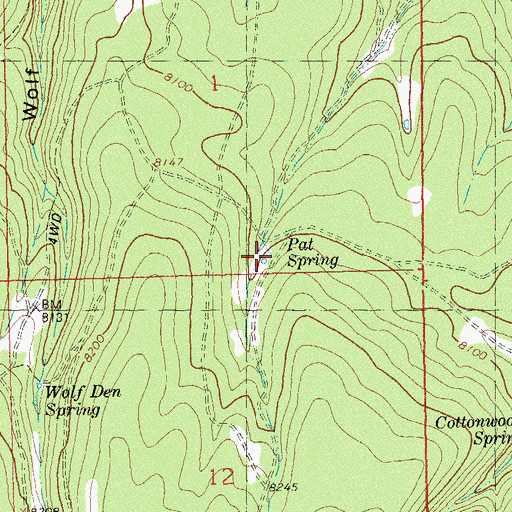 Topographic Map of Pat Spring, CO