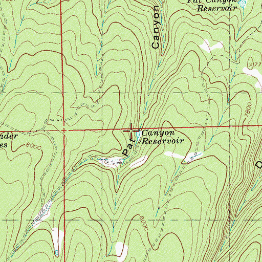 Topographic Map of Canyon Reservoir, CO