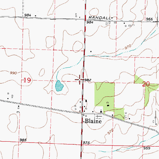 Topographic Map of Parks Corners Post Office (historical), IL
