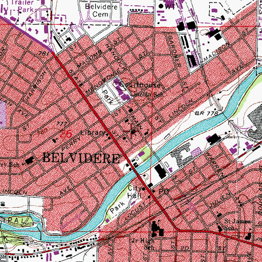 Topographic Map of Trinity Episcopal Church, IL