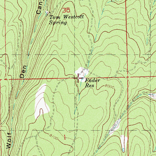 Topographic Map of Fader Reservoir, CO
