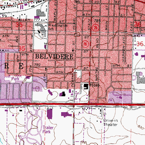 Topographic Map of Zion Evangelical Lutheran Church, IL