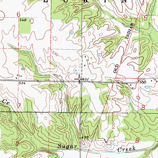 Topographic Map of Buckhorn School (historical), IL