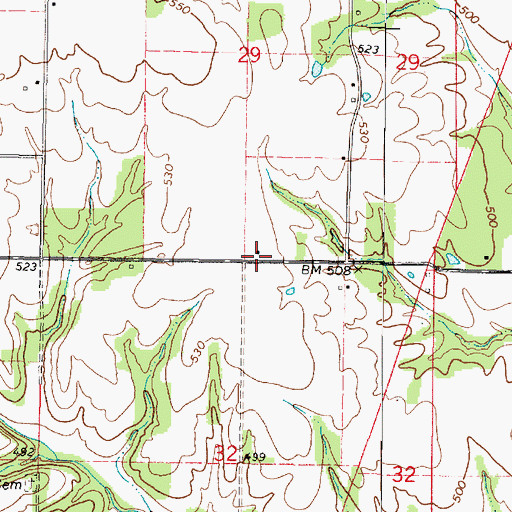 Topographic Map of Center School (historical), IL