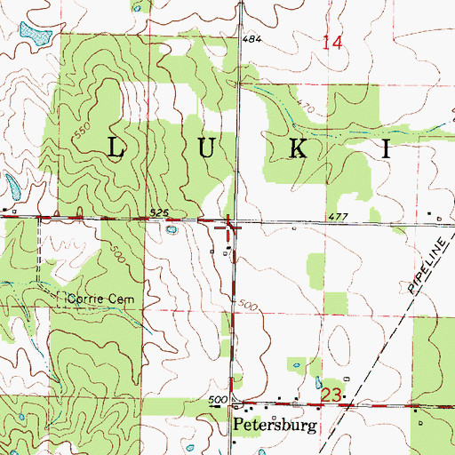 Topographic Map of Cleveland School (historical), IL
