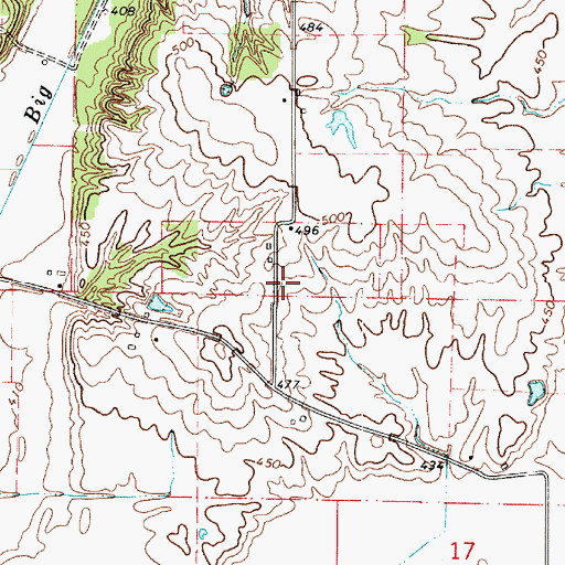 Topographic Map of Grass School (historical), IL