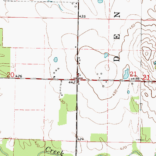Topographic Map of Harmony School (historical), IL