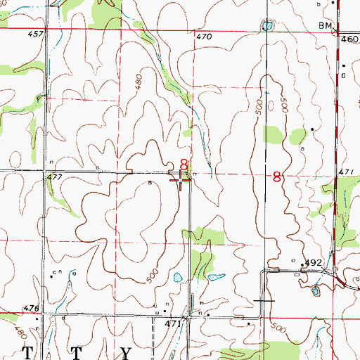 Topographic Map of Leech School (historical), IL
