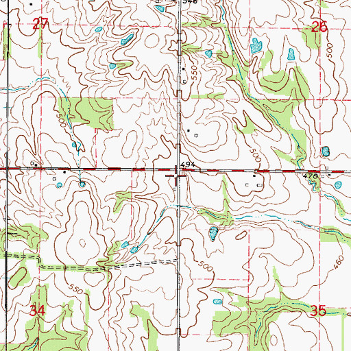 Topographic Map of Mohn School (historical), IL