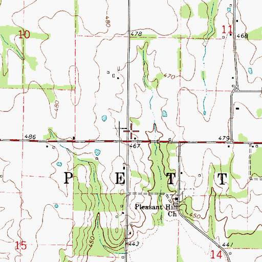 Topographic Map of Petty School (historical), IL