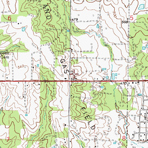 Topographic Map of Pleasant Grove School (historical), IL