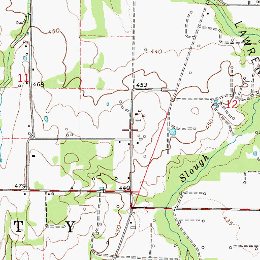 Topographic Map of Pleasant View School (historical), IL