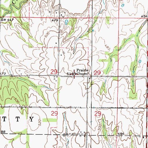 Topographic Map of Prairie School (historical), IL