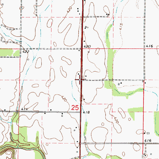 Topographic Map of Sand Barrens School (historical), IL