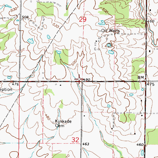 Topographic Map of Union School (historical), IL