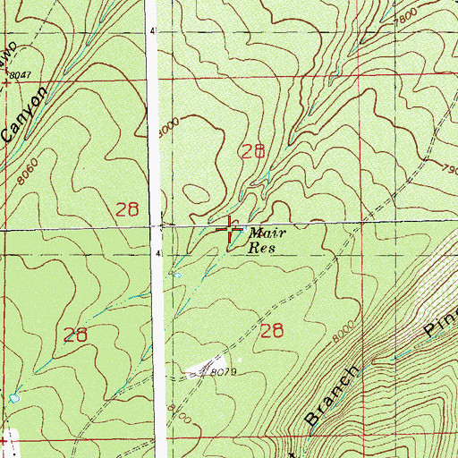 Topographic Map of Main Reservoir, CO