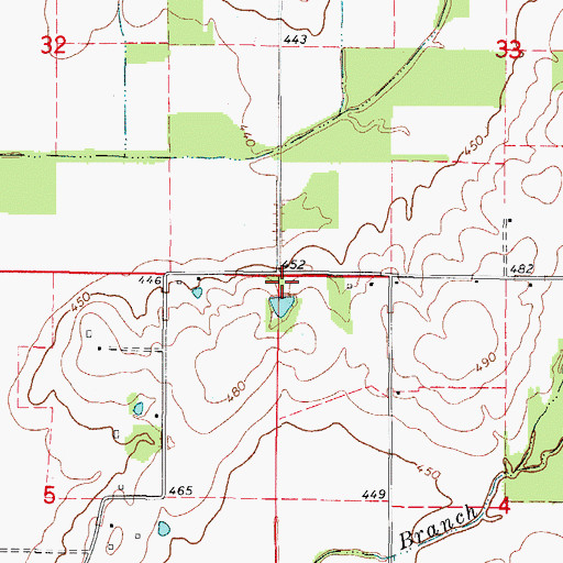 Topographic Map of Waters School (historical), IL