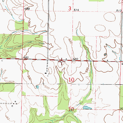 Topographic Map of Whiteoak School (historical), IL