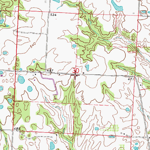 Topographic Map of Belle Vista School (historical), IL