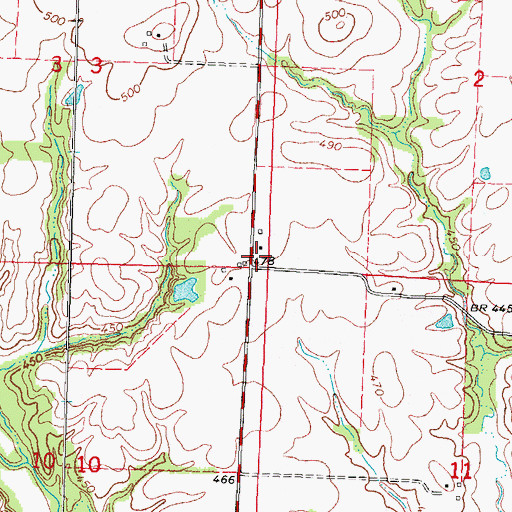 Topographic Map of Blair School (historical), IL
