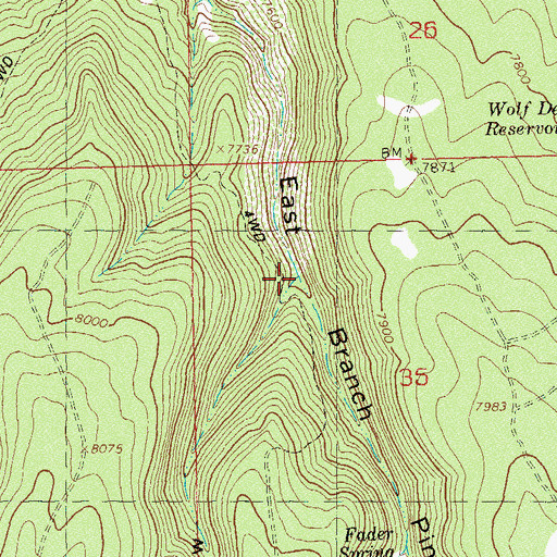 Topographic Map of Little Main Draw, CO