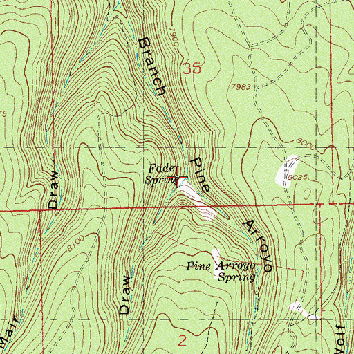Topographic Map of Fader Draw, CO