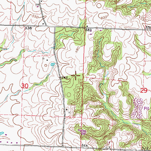 Topographic Map of Concord School (historical), IL