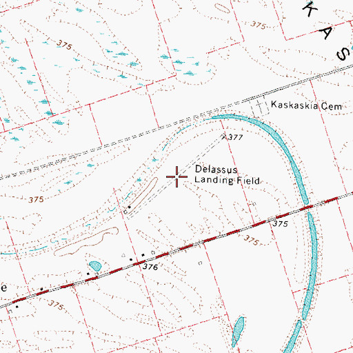 Topographic Map of Delassus Landing Field (historical), IL