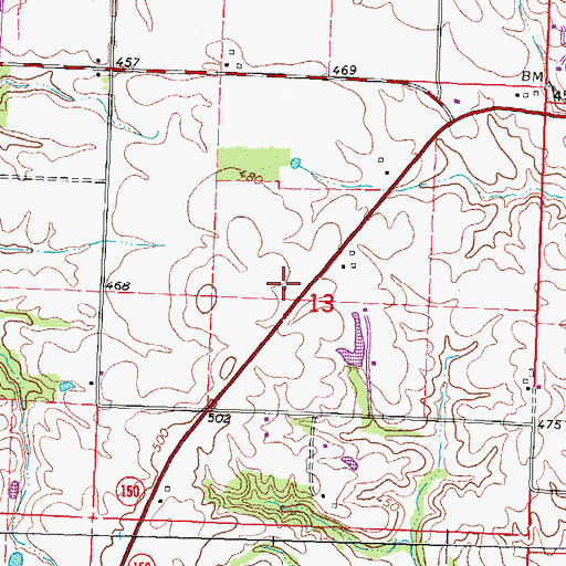 Topographic Map of Hopewell School (historical), IL
