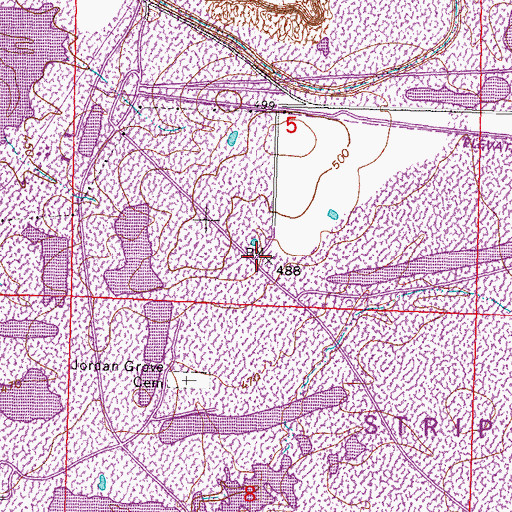 Topographic Map of Jordan Grove School (historical), IL
