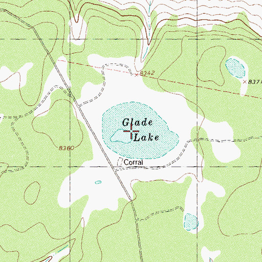 Topographic Map of Glade Lake, CO