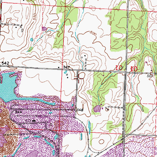 Topographic Map of Lebanon School (historical), IL
