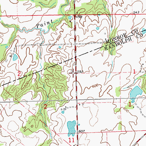 Topographic Map of McCuen School (historical), IL
