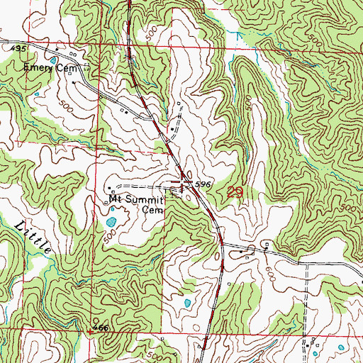 Topographic Map of Mount Summit School (historical), IL