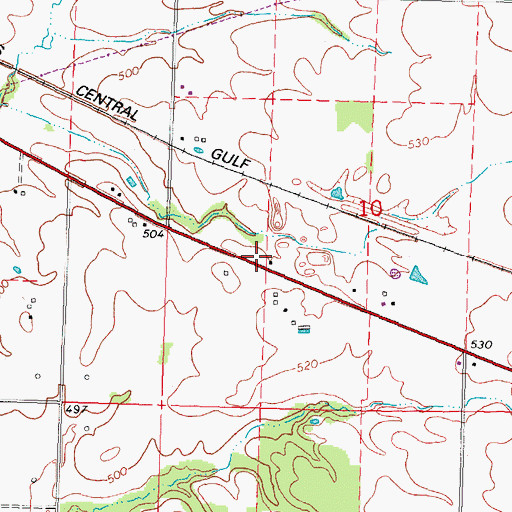 Topographic Map of Munford School (historical), IL