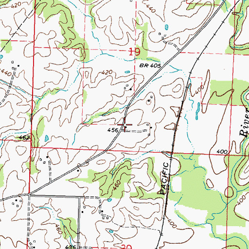 Topographic Map of Oak School (historical), IL